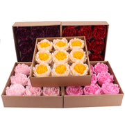 9 Pcs Large Artificial Peony Soap Flower Heads Bulk Gift Box for Women Mom