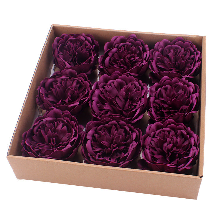 9 Pcs Large Artificial Peony Soap Flower Heads Bulk Gift Box for Women Mom