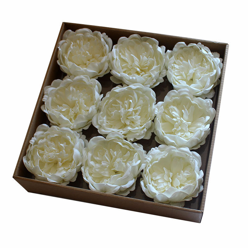 9 Pcs Large Artificial Peony Soap Flower Heads Bulk Gift Box for Women Mom