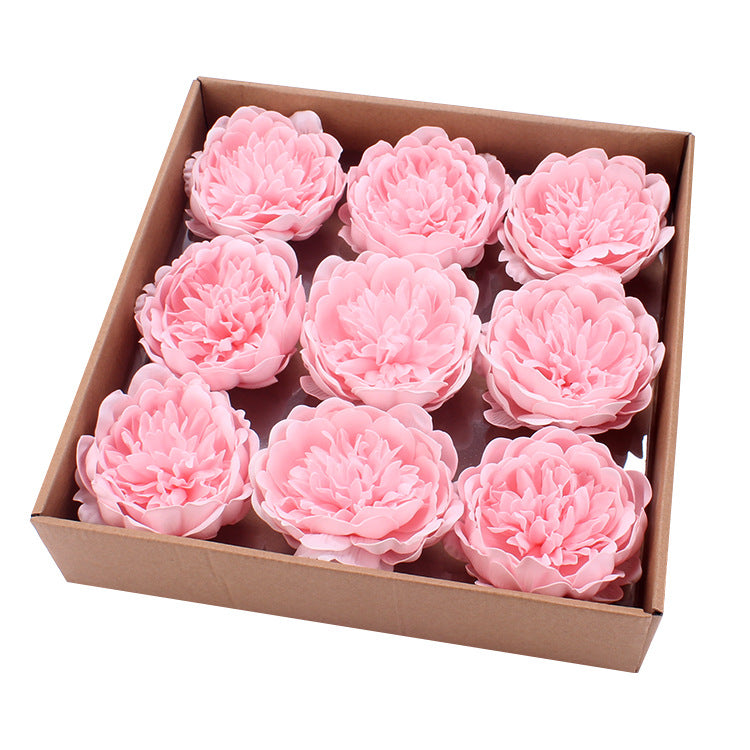 9 Pcs Large Artificial Peony Soap Flower Heads Bulk Gift Box for Women Mom
