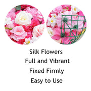 24 x 17 Inch Bulk 3D Silk Rose Peony Flower Wall Panels, Artificial Floral Wall Decor, Wholesale Quantity