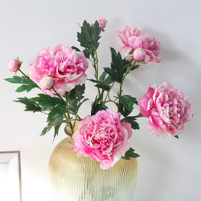 27 Inch Peony Stems Spray 2 Heads Bulk Artificial Flowers with Buds