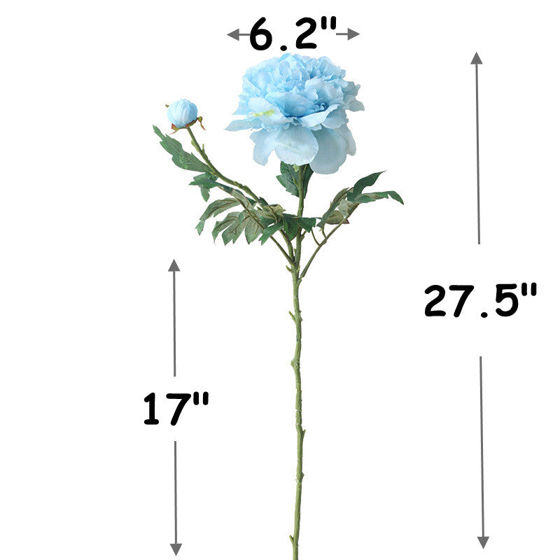 27 Inch Peony Stems Spray 2 Heads Bulk Artificial Flowers with Buds