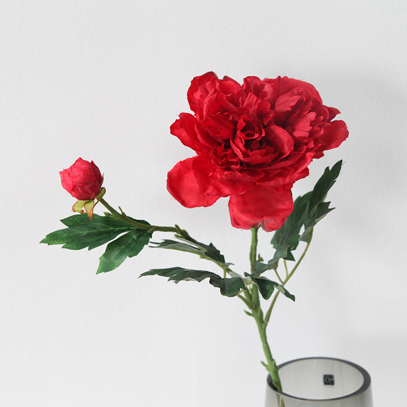 27 Inch Peony Stems Spray 2 Heads Bulk Artificial Flowers with Buds