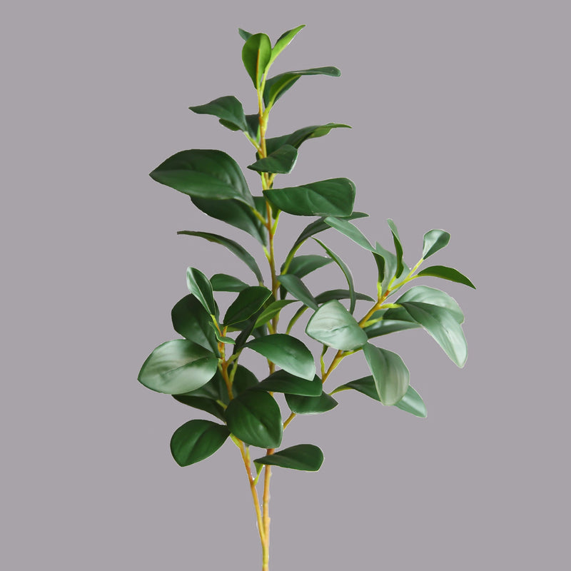 27 Inch Artificial Peperomia Leaf Ficus Stem Greenery Plant 10 Pcs Silk Leaves
