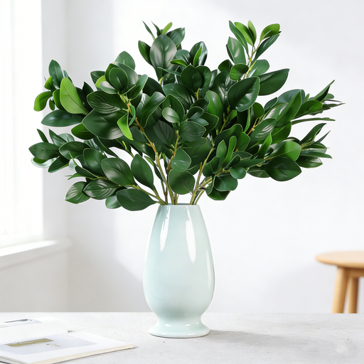 28 Inch Peperomia Artificial Greenery Branches 10 Pcs Realistic Green Leaves Stems