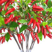 39 Inch Artificial Pepper Spray Stems with Leaves, 6 Pcs Bulk Vegetable Plant Decor