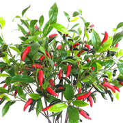 39 Inch Artificial Pepper Spray Stems with Leaves, 6 Pcs Bulk Vegetable Plant Decor