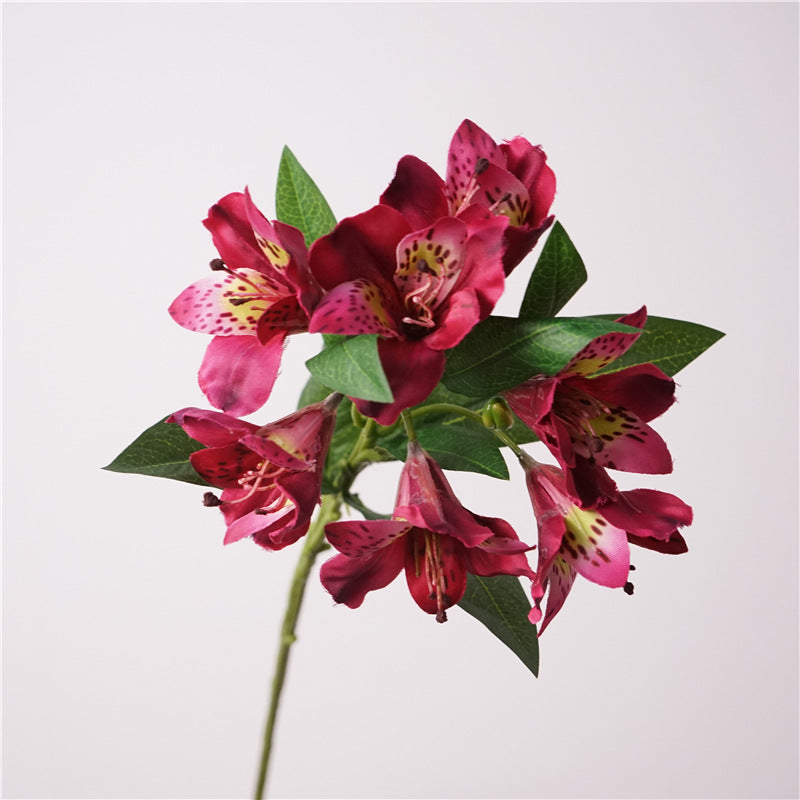 30 Inch Artificial Silk Peruvian Lily Stems Alstroemeria Aurantiaca Bulk 10 Pcs