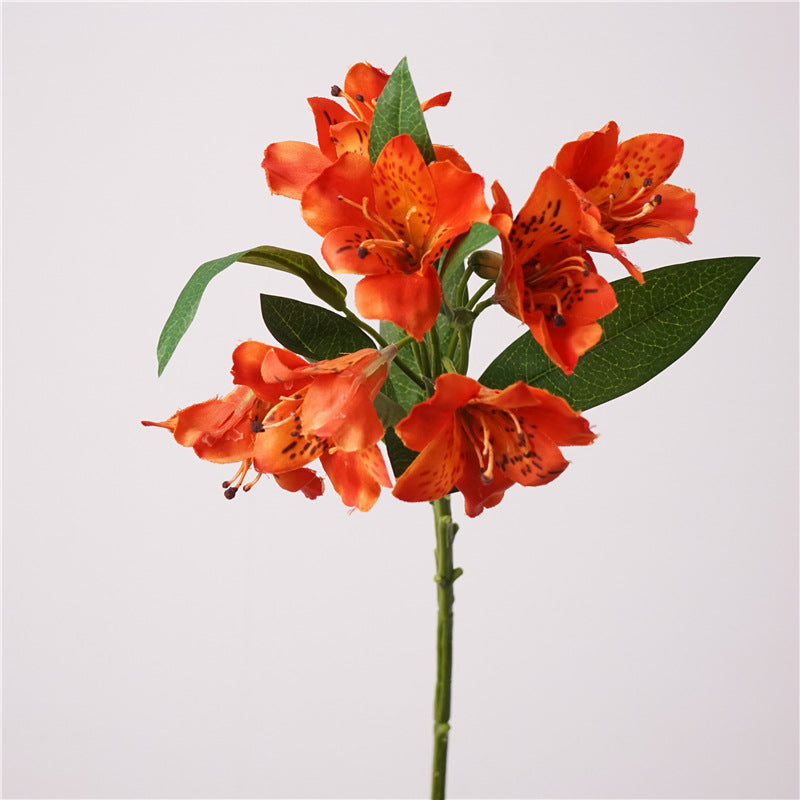 30 Inch Artificial Silk Peruvian Lily Stems Alstroemeria Aurantiaca Bulk 10 Pcs