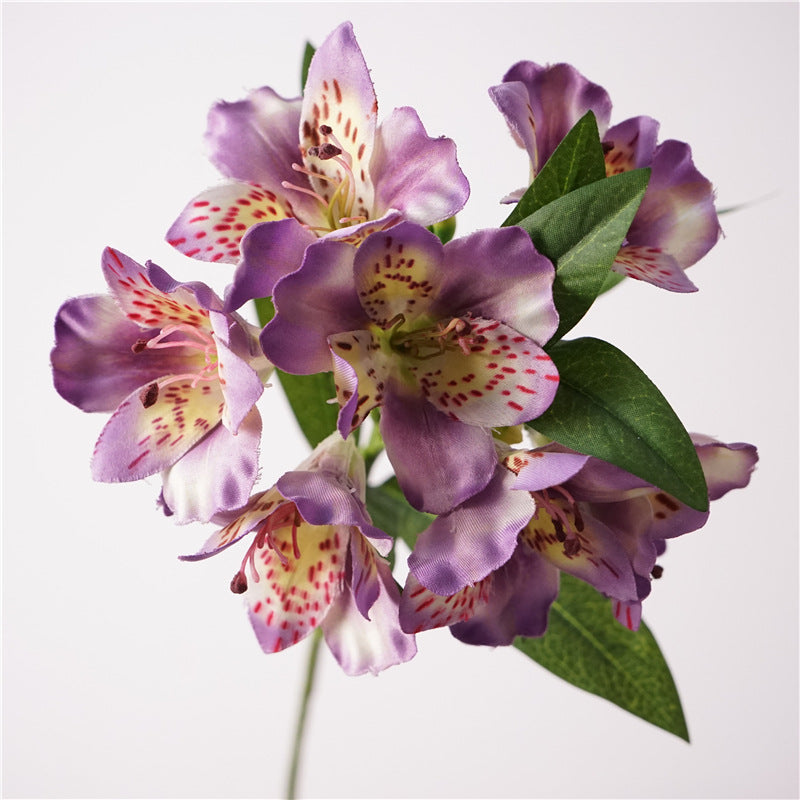 30 Inch Artificial Silk Peruvian Lily Stems Alstroemeria Aurantiaca Bulk 10 Pcs