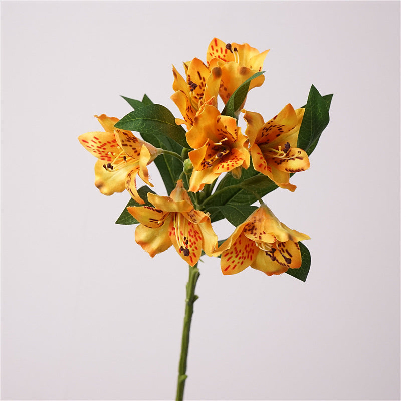 30 Inch Artificial Silk Peruvian Lily Stems Alstroemeria Aurantiaca Bulk 10 Pcs