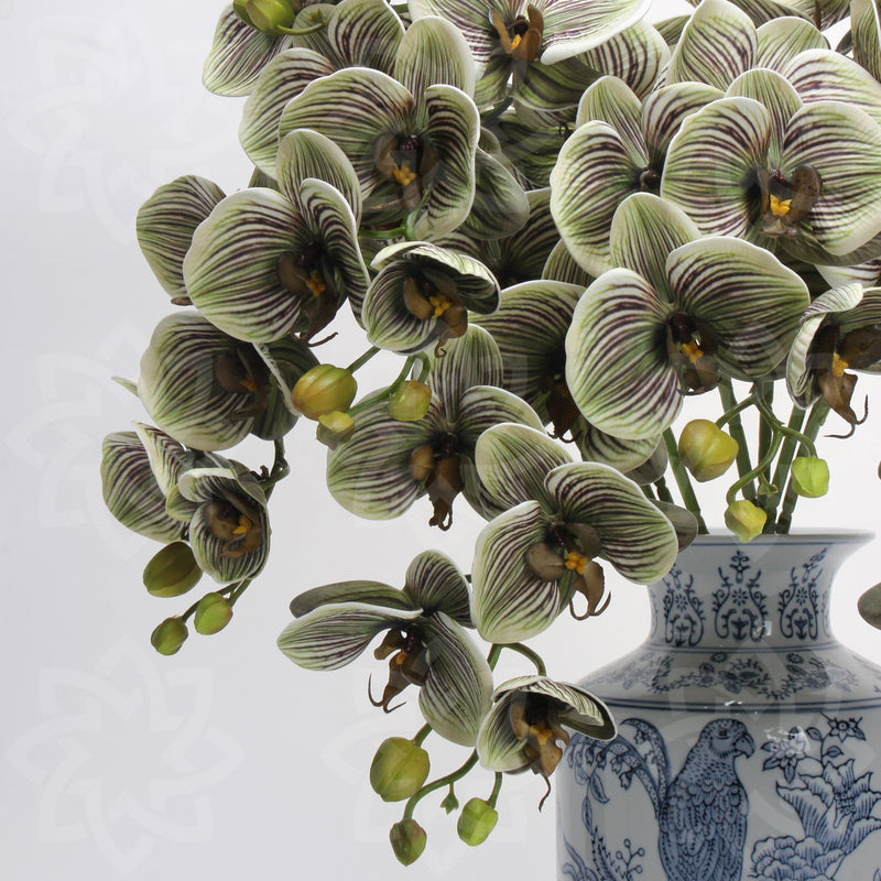 27 Inch Phalaenopsis Moth Orchid Stems, 10 Pcs, Real Touch Artificial Flowers, Retro Style