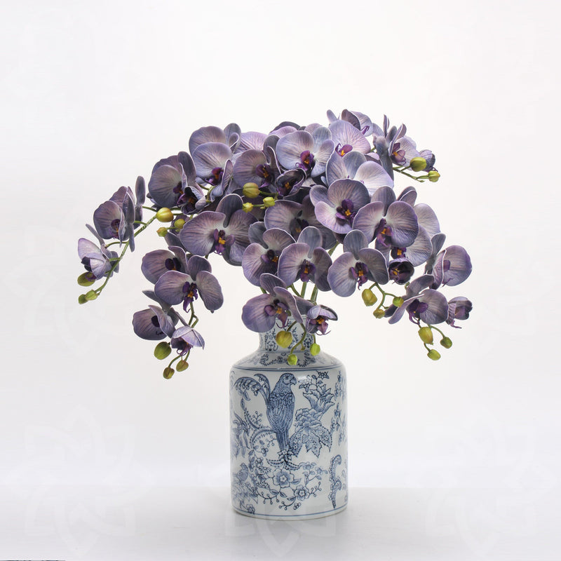27 Inch Phalaenopsis Moth Orchid Stems, 10 Pcs, Real Touch Artificial Flowers, Retro Style