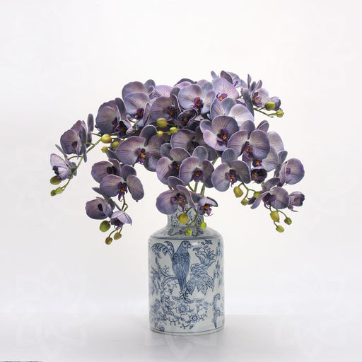 27 Inch Phalaenopsis Moth Orchid Stems, 10 Pcs, Real Touch Artificial Flowers, Retro Style