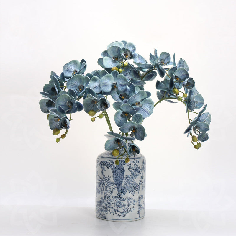 27 Inch Phalaenopsis Moth Orchid Stems, 10 Pcs, Real Touch Artificial Flowers, Retro Style