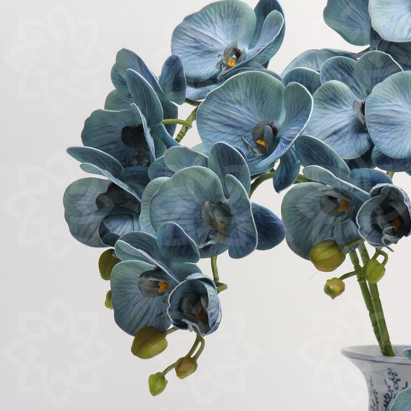 27 Inch Phalaenopsis Moth Orchid Stems, 10 Pcs, Real Touch Artificial Flowers, Retro Style
