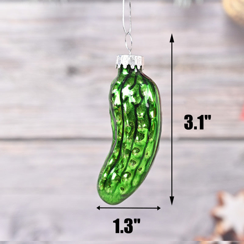 3.1 Inch Pickle Glass Christmas Ornaments Bulk Wholesale Decorative Holiday Decor