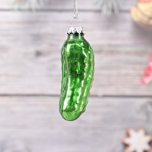 3.1 Inch Pickle Glass Christmas Ornaments Bulk Wholesale Decorative Holiday Decor
