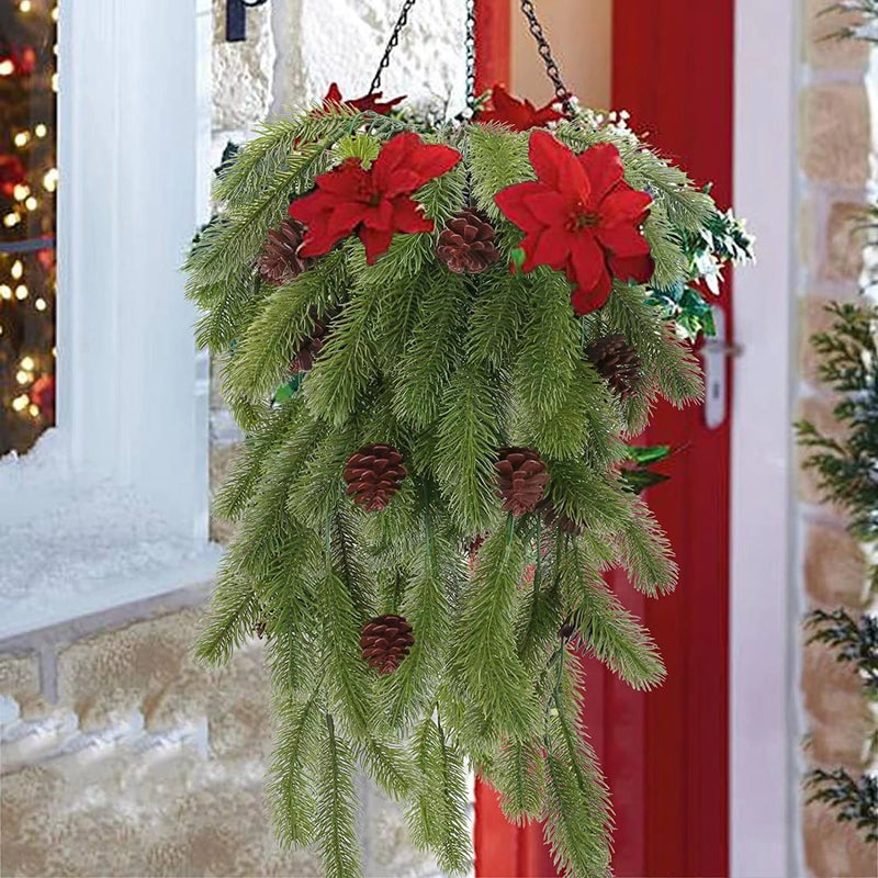 2 Pcs Artificial Pine Garland for Christmas Crafts Hanging Decoration
