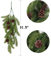 2 Pcs Artificial Pine Garland for Christmas Crafts Hanging Decoration