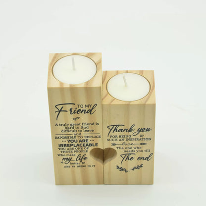 Pine Wood Heart Tealight Holders - Valentine's & Wedding Dinner Party Candle Decor
