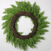 20 Inch Real Touch Pine Wreath for Front Door Christmas Decoration Artificial