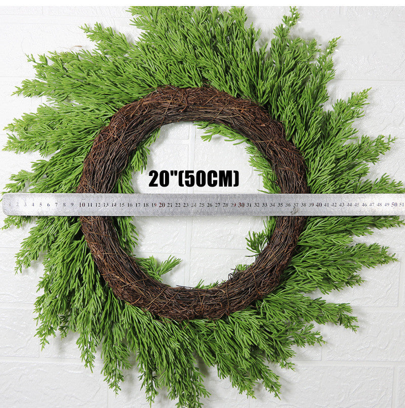 20 Inch Real Touch Pine Wreath for Front Door Christmas Decoration Artificial