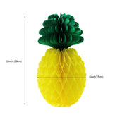 2 Pcs Hanging Paper Pineapple Honeycomb Decorations for Hawaiian Luau Party Supplies