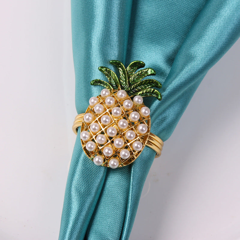 6 Pcs Pineapple Napkin Rings Hawaiian Luau Party Favors Bulk Set