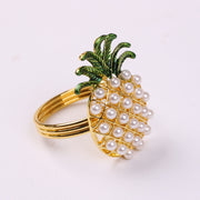 6 Pcs Pineapple Napkin Rings Hawaiian Luau Party Favors Bulk Set