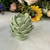 Pink Petal-Shaped Ceramic Candle Holder (2.75” W x 3.15” H) | Romantic Dinner Table & Home Decor