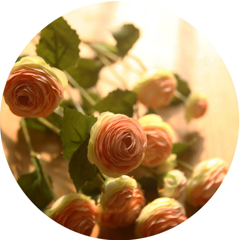 16 Inch Artificial Silk Ranunculus Stem Spray Branches Bulk Quantity