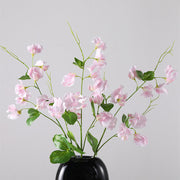 Sweet Pea Blossom Stems Spray 10 Pcs Real Touch Artificial Flowers with Leaves Bulk Wholesale