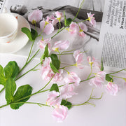 Sweet Pea Blossom Stems Spray 10 Pcs Real Touch Artificial Flowers with Leaves Bulk Wholesale
