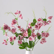 Sweet Pea Blossom Stems Spray 10 Pcs Real Touch Artificial Flowers with Leaves Bulk Wholesale