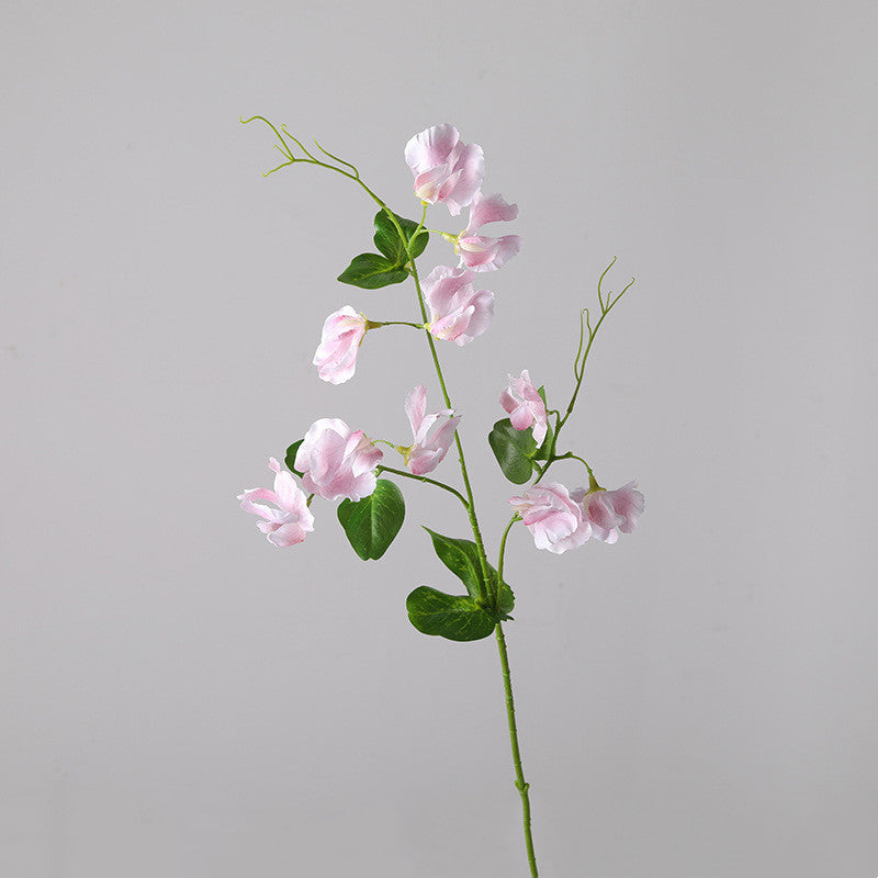 Sweet Pea Blossom Stems Spray 10 Pcs Real Touch Artificial Flowers with Leaves Bulk Wholesale