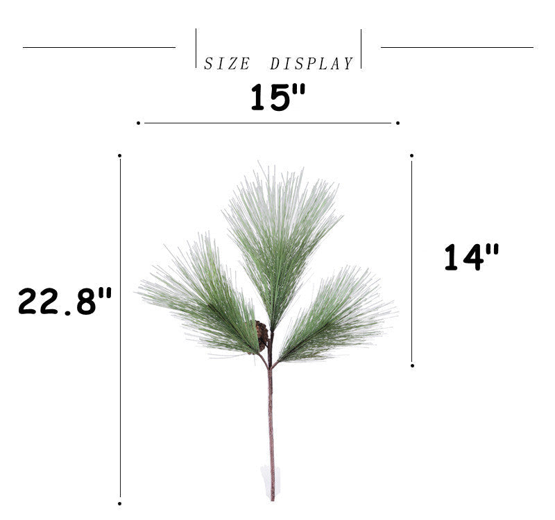3 Pcs 22 Inch Artificial Pinus Massoniana Lamb Pine Stems Real Touch Winter Christmas Plants