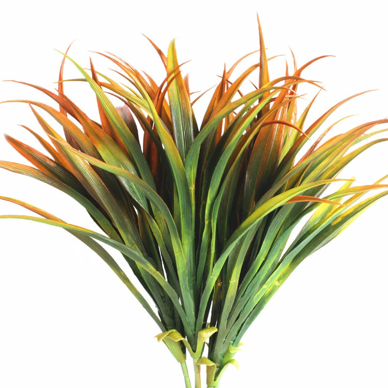 8 Pcs Artificial Tall Grass Plants UV Resistant Outdoor Bushes Tropical Flowers for Patio Porch Planters