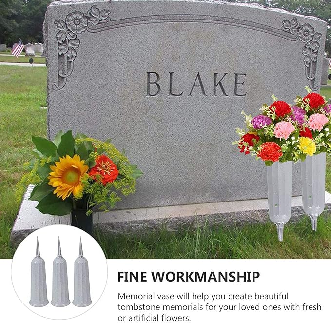 12 Pcs Cemetery Vase Flower Holders Bulk Graveyard Artificial Flower Containers