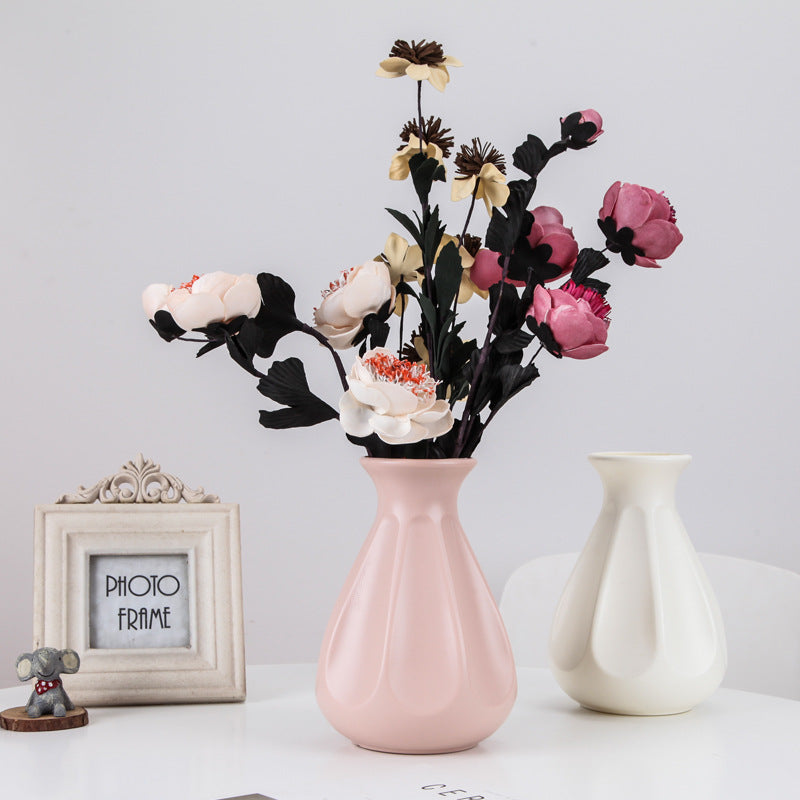 8 Inch Plastic Vase Simple Style for Artificial Flowers