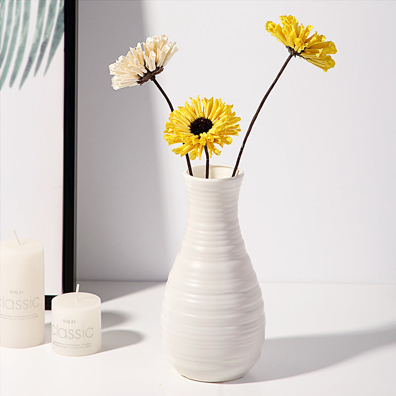 Plastic Vases White Multi-Size Set for Home Decoration