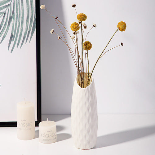 Plastic Vases White Multi-Size Set for Home Decoration