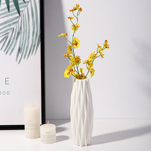 Plastic Vases White Multi-Size Set for Home Decoration