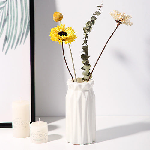 Plastic Vases White Multi-Size Set for Home Decoration