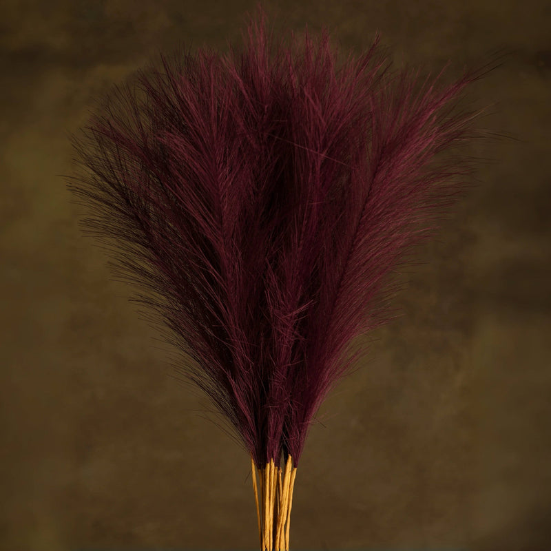 20 Pcs 21.6 Inch Plum Artificial Pampas Grass Stems for Floral Arrangements