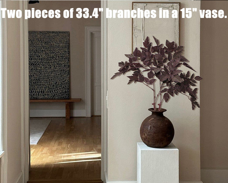 10 Pcs Plum Cimicifuga Ramosa Artificial Leaves Branches Botanical Spray