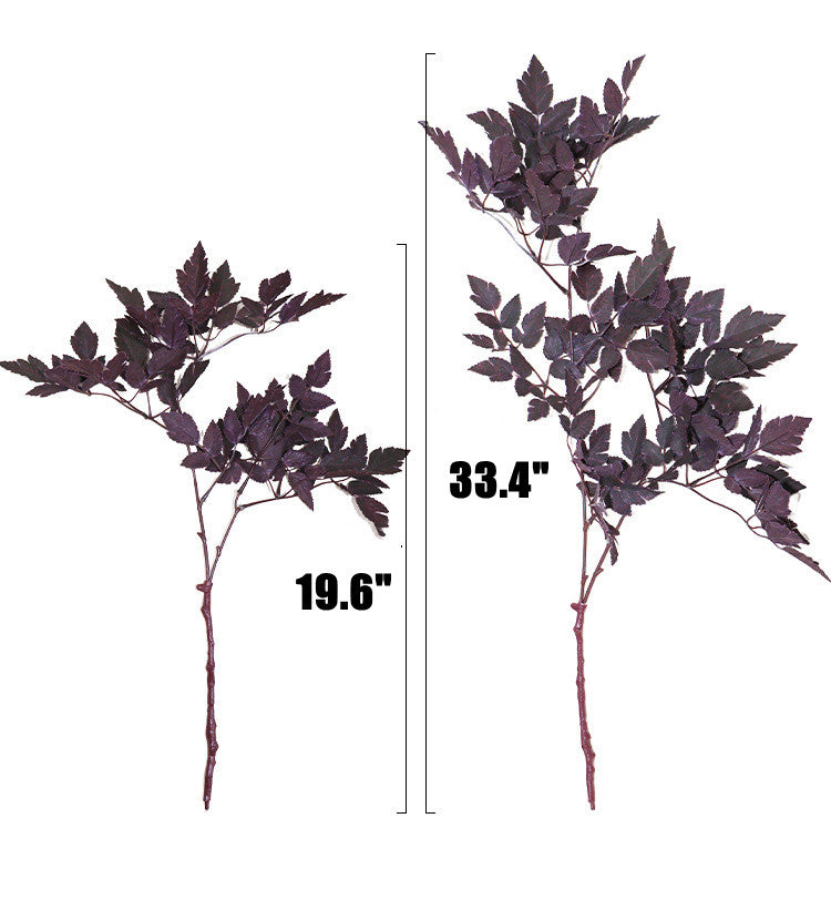 10 Pcs Plum Cimicifuga Ramosa Artificial Leaves Branches Botanical Spray
