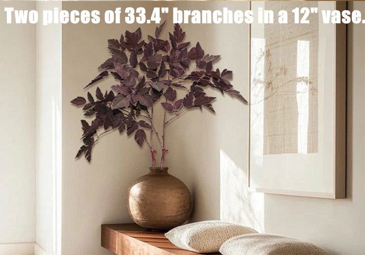 10 Pcs Plum Cimicifuga Ramosa Artificial Leaves Branches Botanical Spray