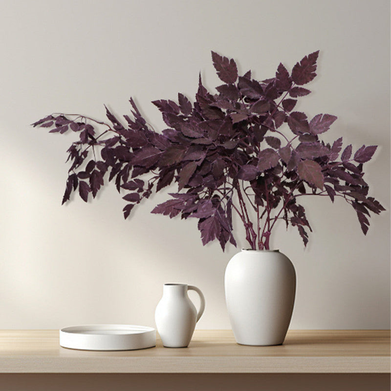 10 Pcs Plum Cimicifuga Ramosa Artificial Leaves Branches Botanical Spray